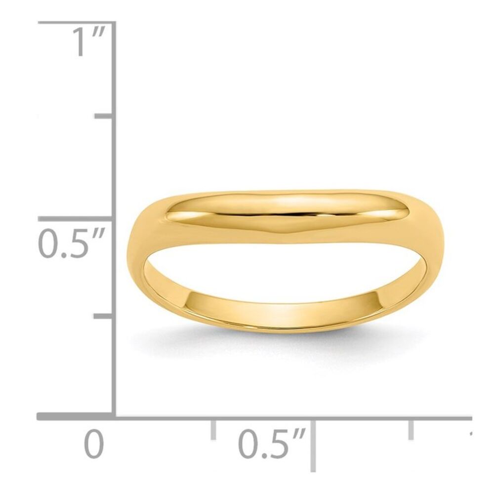 14k Yellow Gold Polished Stackable Wave Ring - image 3